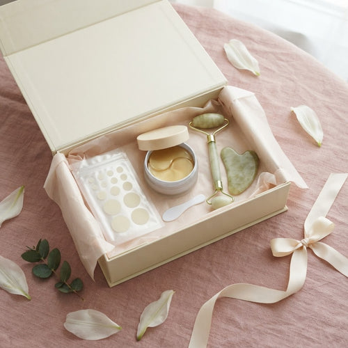 The Rose Ritual Set | Patches + Eye Gels + Jade Tool — Gift-Ready Bundle