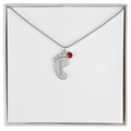 Baby Feet Necklace with Birthstone