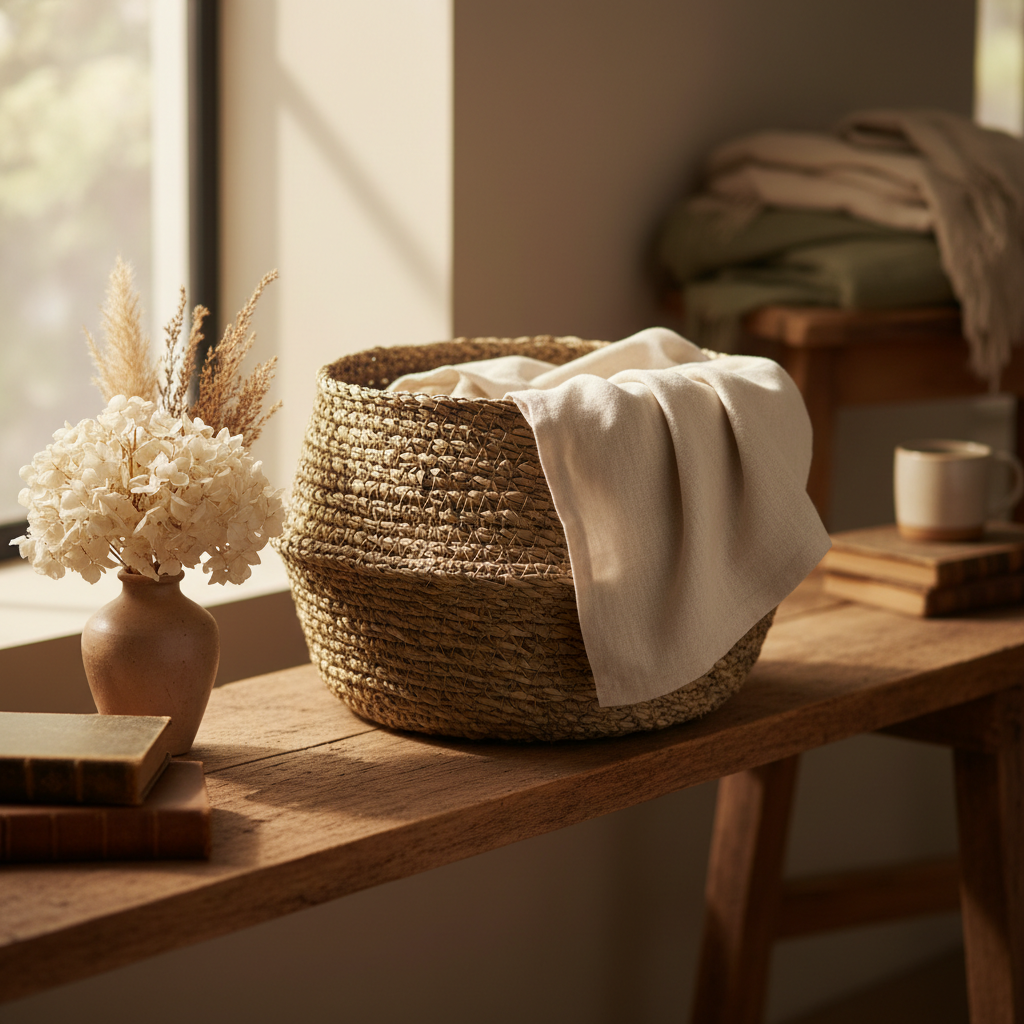 Rustic Woven Seagrass Basket